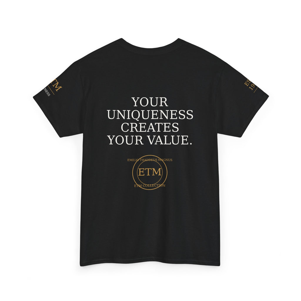 ETM Black Heavy Cotton Become Your Fullest Self Tee