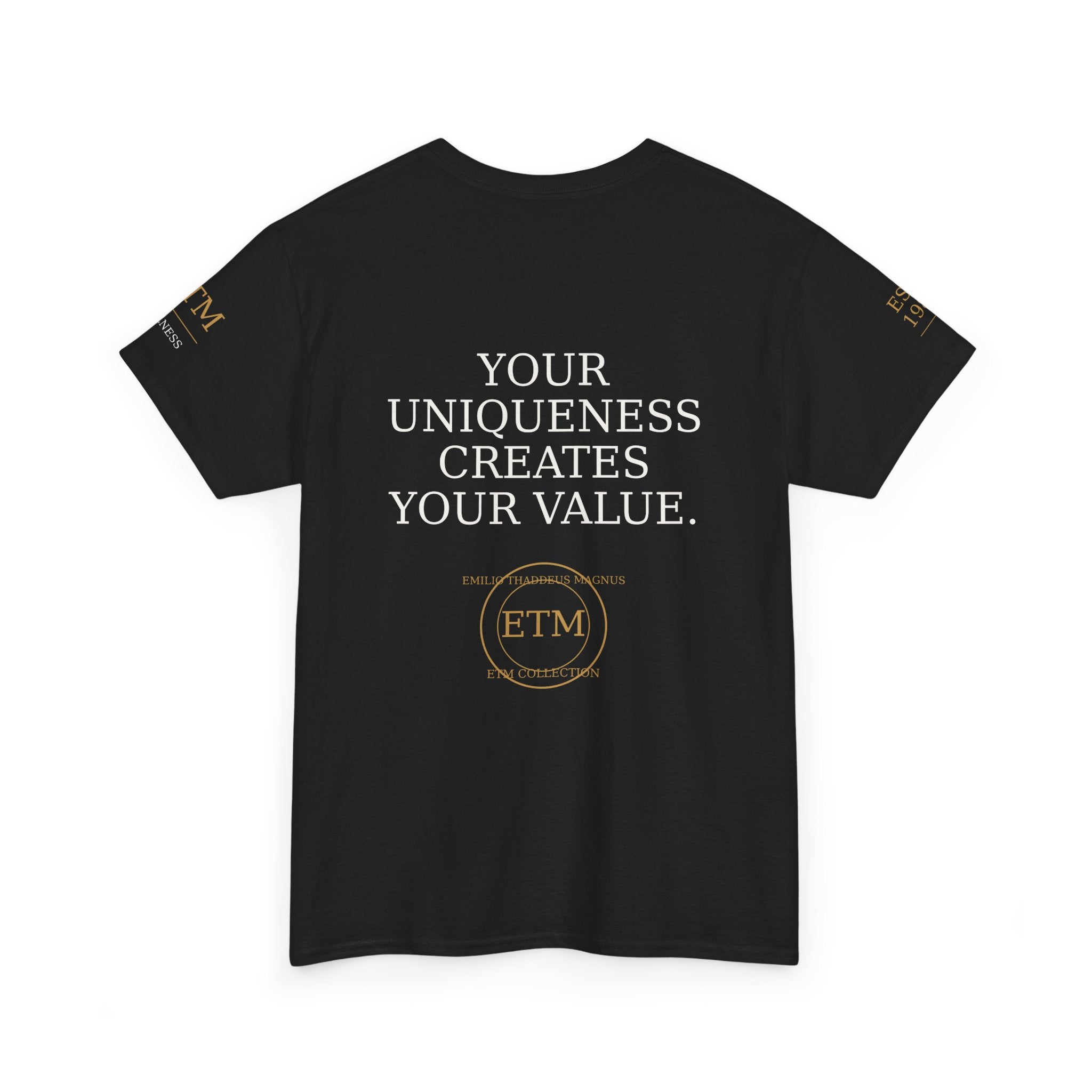 ETM Black Heavy Cotton Become Your Fullest Self Tee