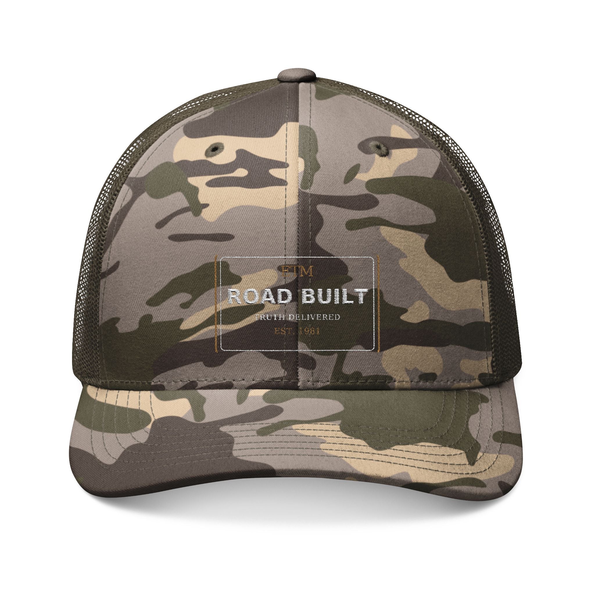 ETM Road Built Camo Trucker Hat - Embroidered